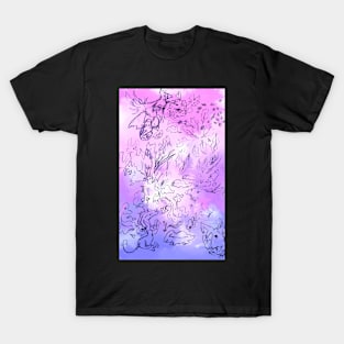 Cute Doodles on Watercolor Bisexual Flag T-Shirt